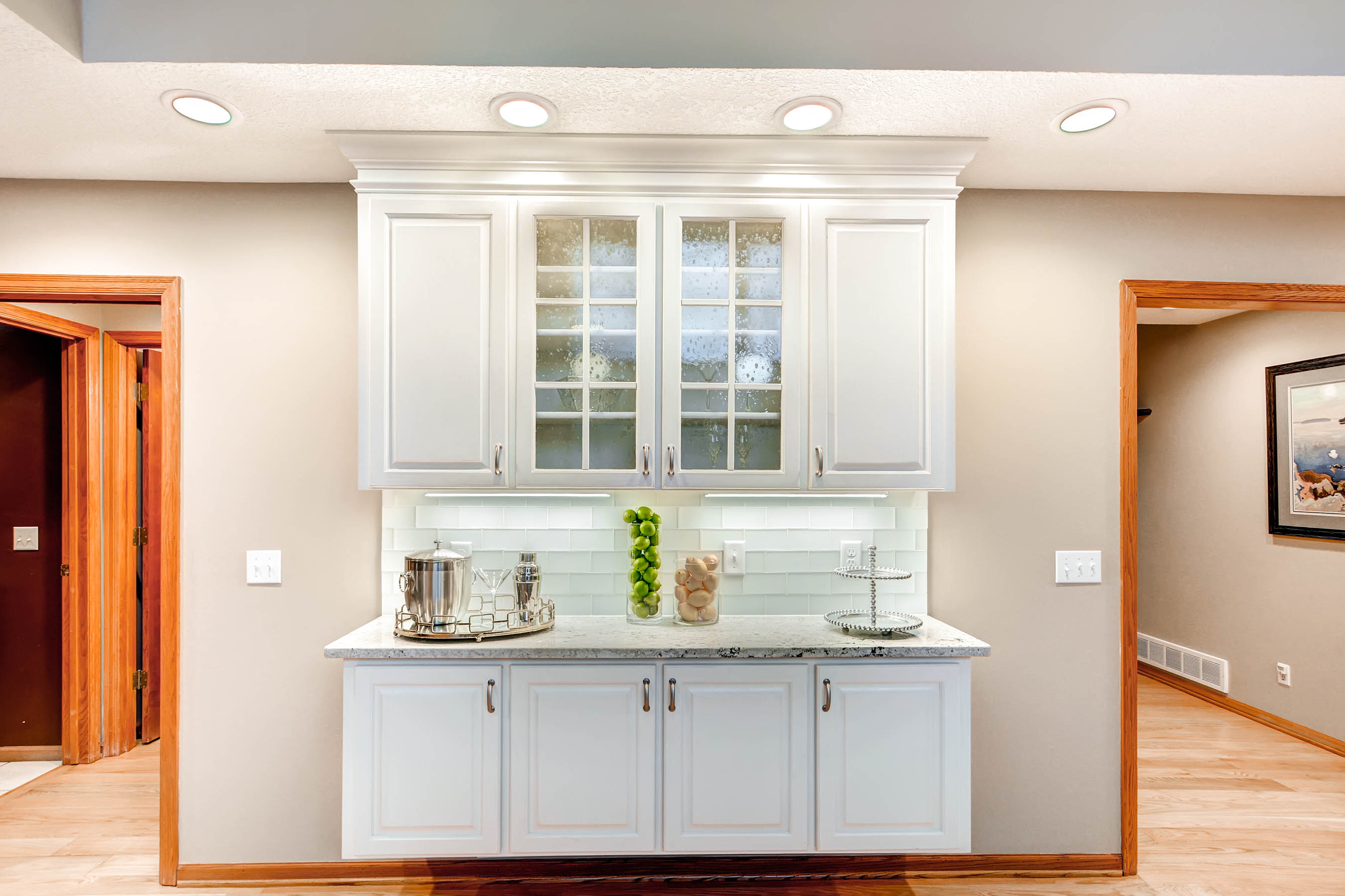 White cabinetry, bar to your space, construction2style, MN home remodeling