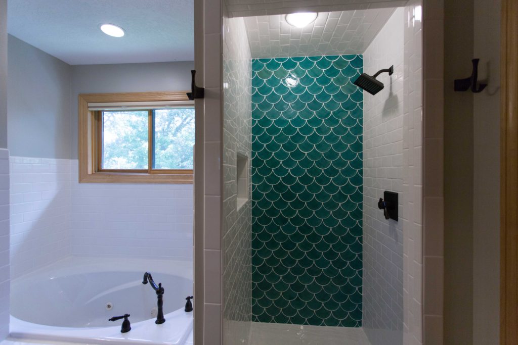 Moroccan Fish Scale Tile, Bathroom Remodel by construction2style