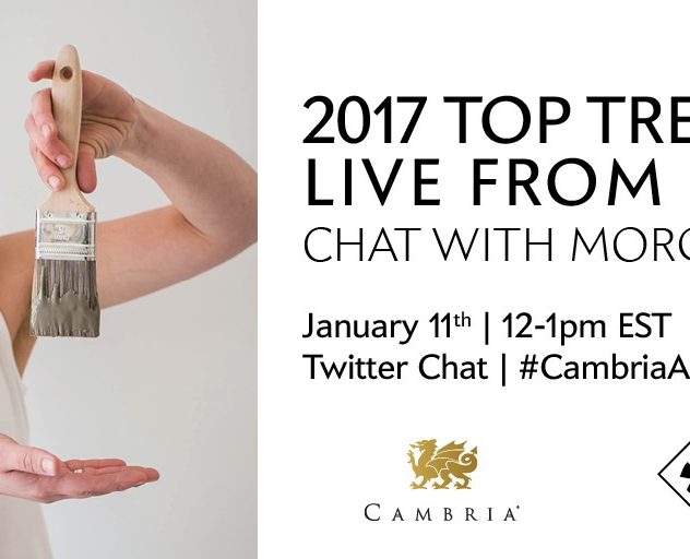 construction2style KBIS Twitter chat with Cambria, talking home design top trends 2017