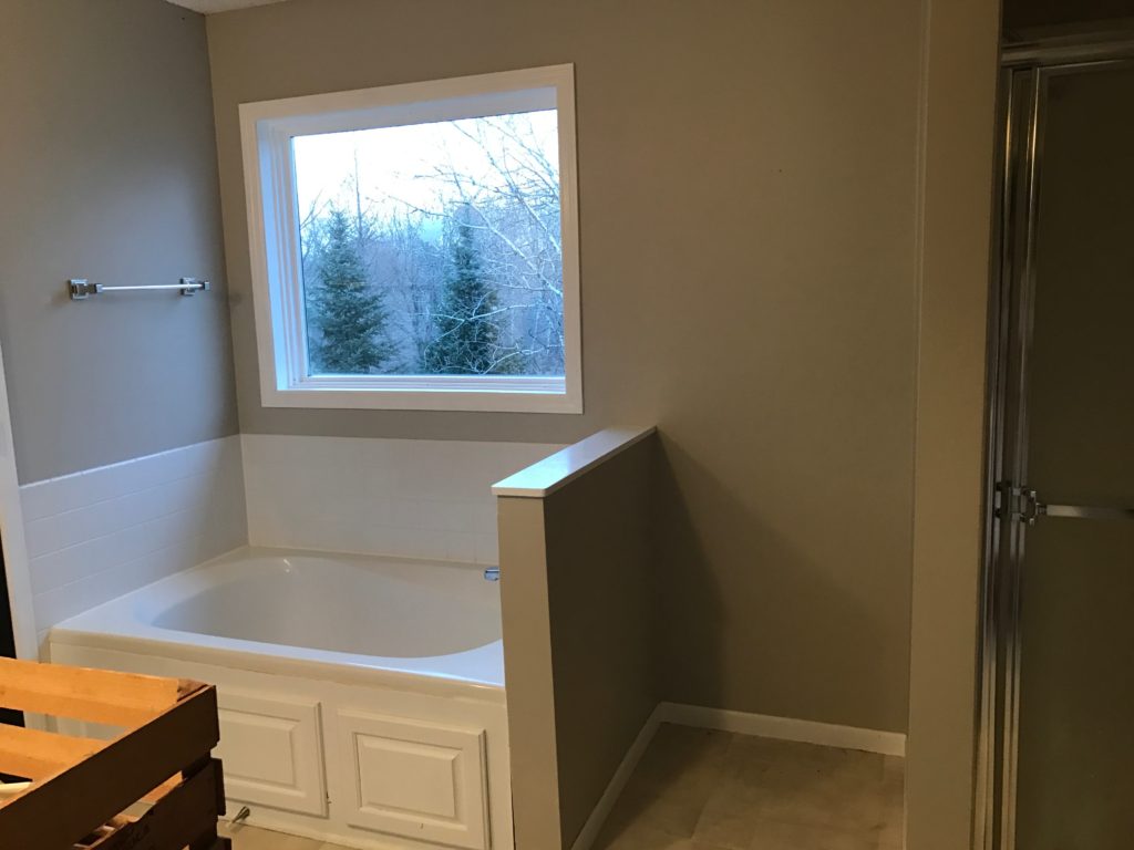 Transitional Grey & White Bathroom Remodel 3