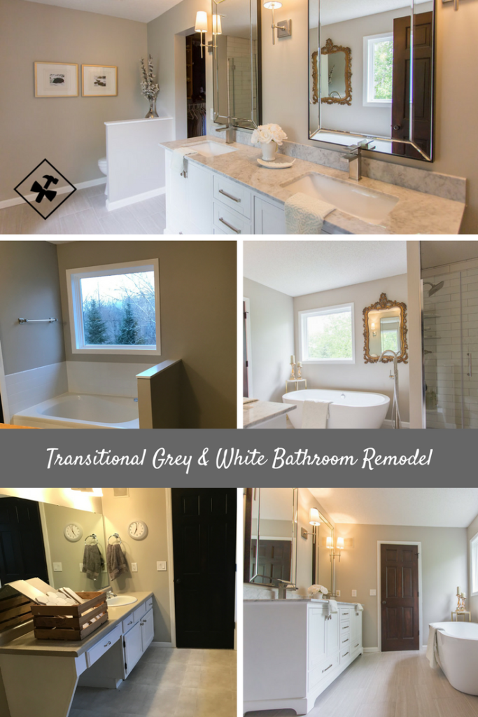 Transitional Grey & White Bathroom Remodel 2