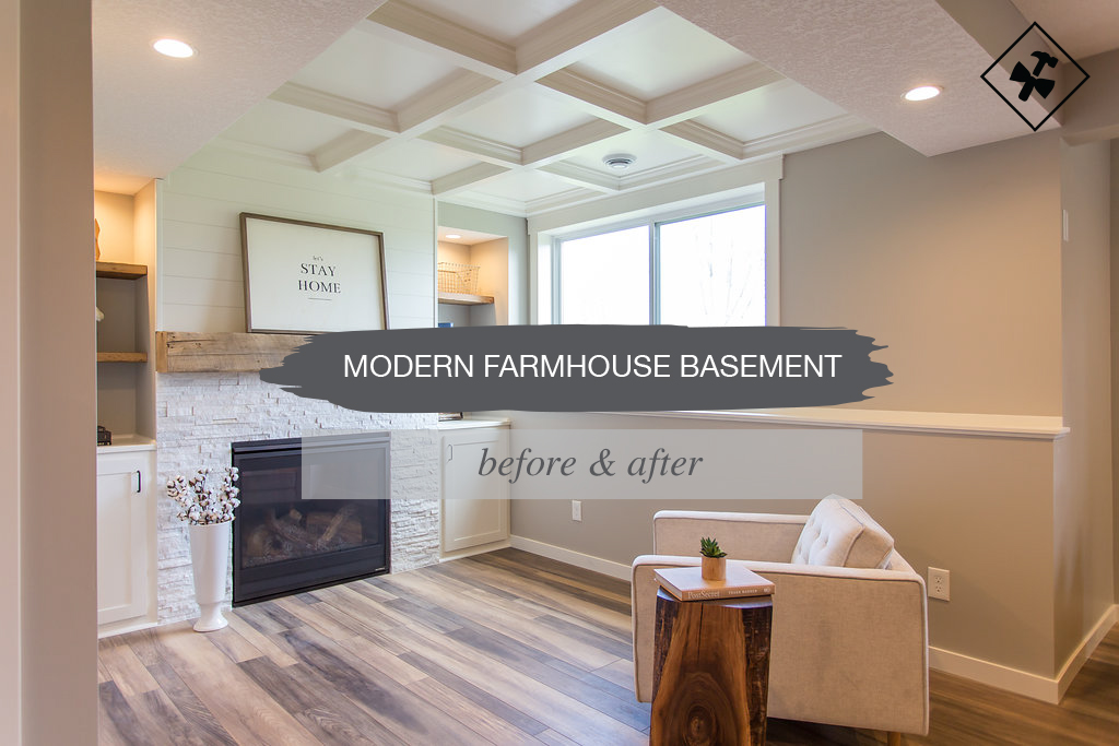 modern farmhouse basement before and after