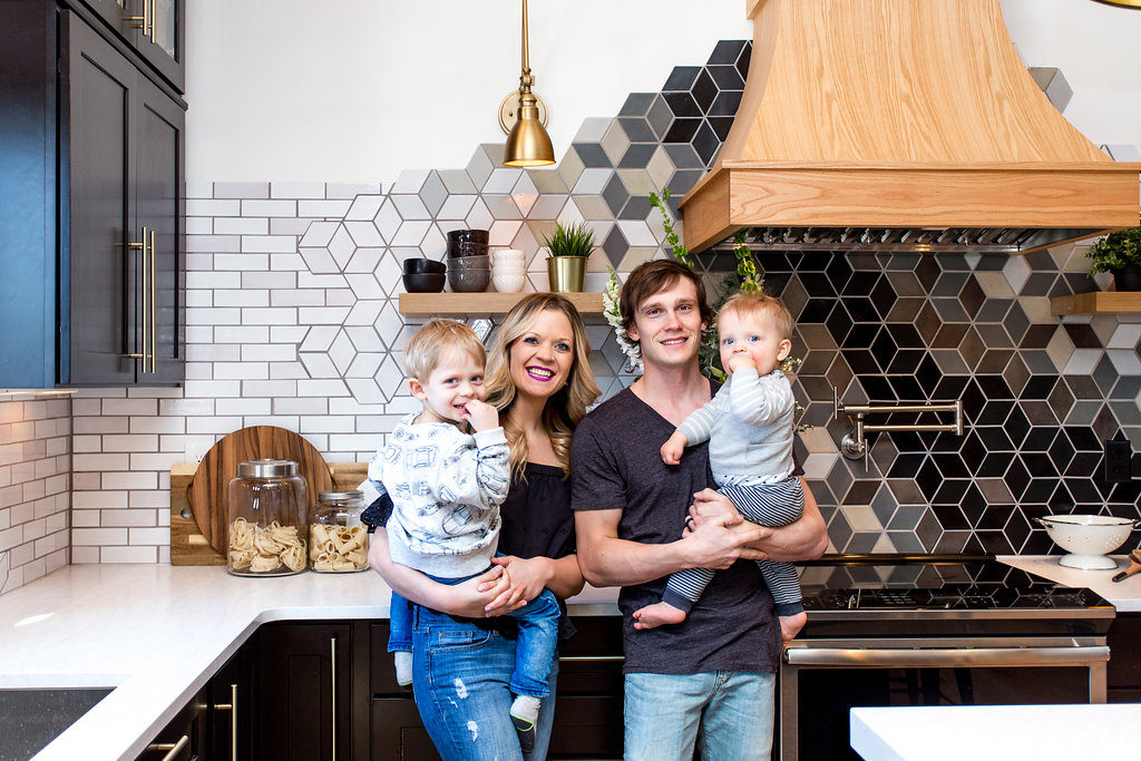 Morgan and Jamie Molitor, construction2style family in their kitchen reveal