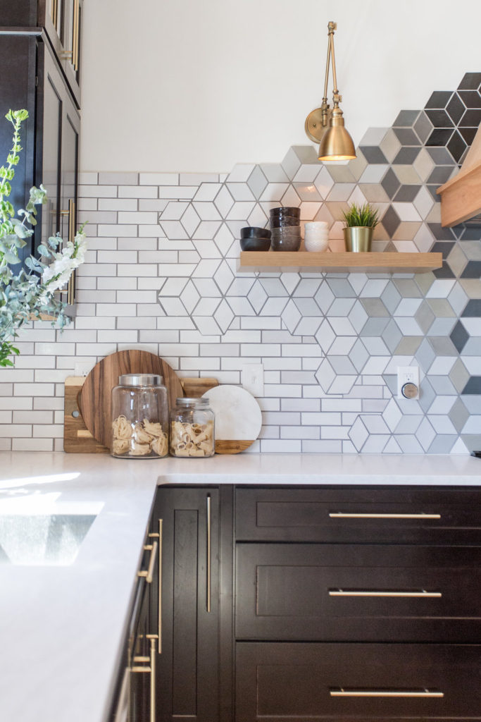 Geometric subway tile patterns for a kitchen by Mercury Mosaics | construction2style 