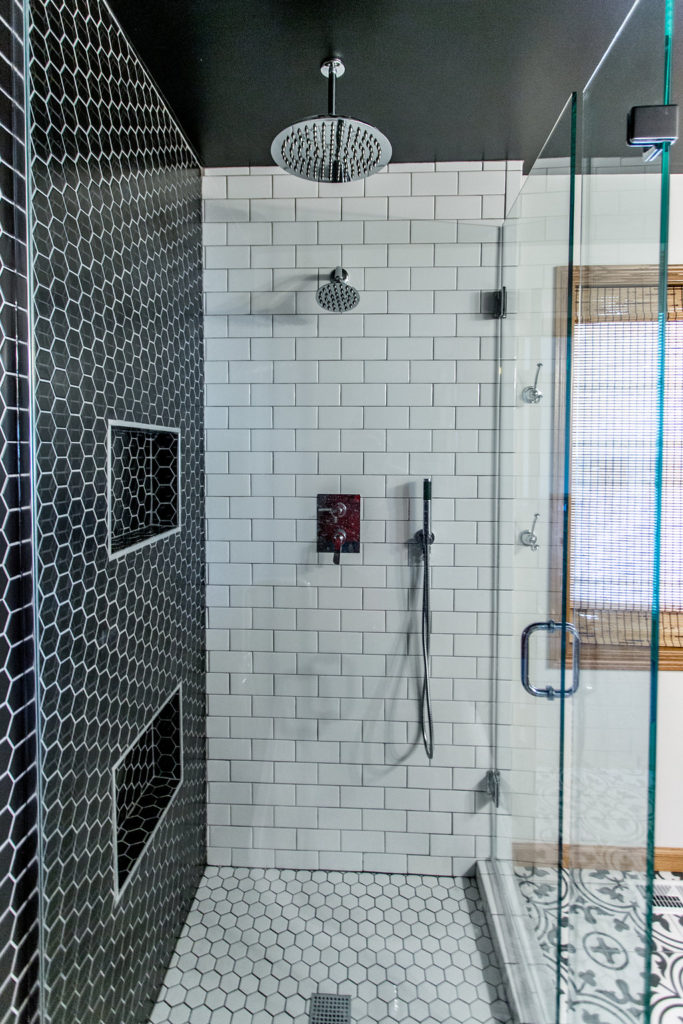Classic subway tile patterns in a shower | construction2style
