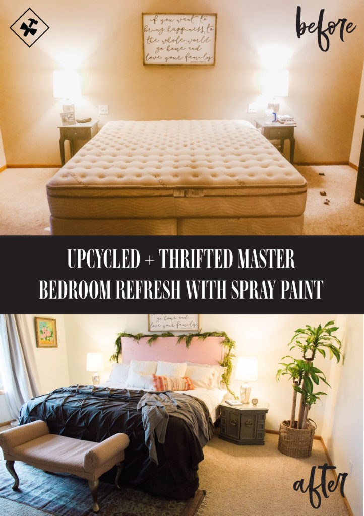 Master Bedroom Refresh with Upcycled and Thrifted Items and Spray Paint | construction2style
