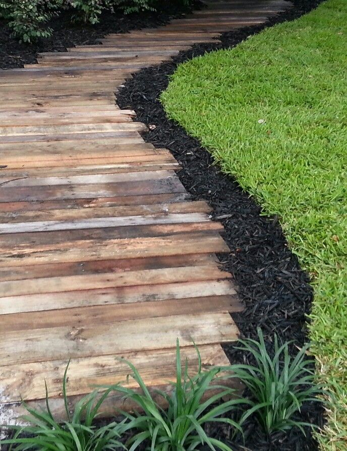 landscaping walkway wood