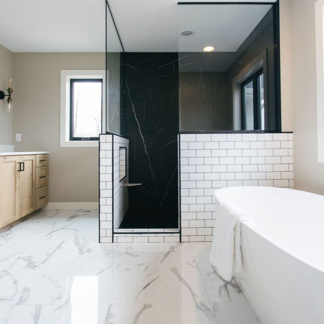 Black & White Primary Bath Design | Rogers, MN 1