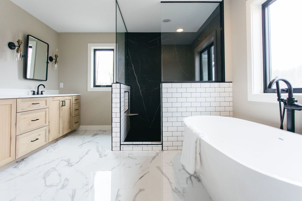 Black & White Primary Bath Design | Rogers, MN 1