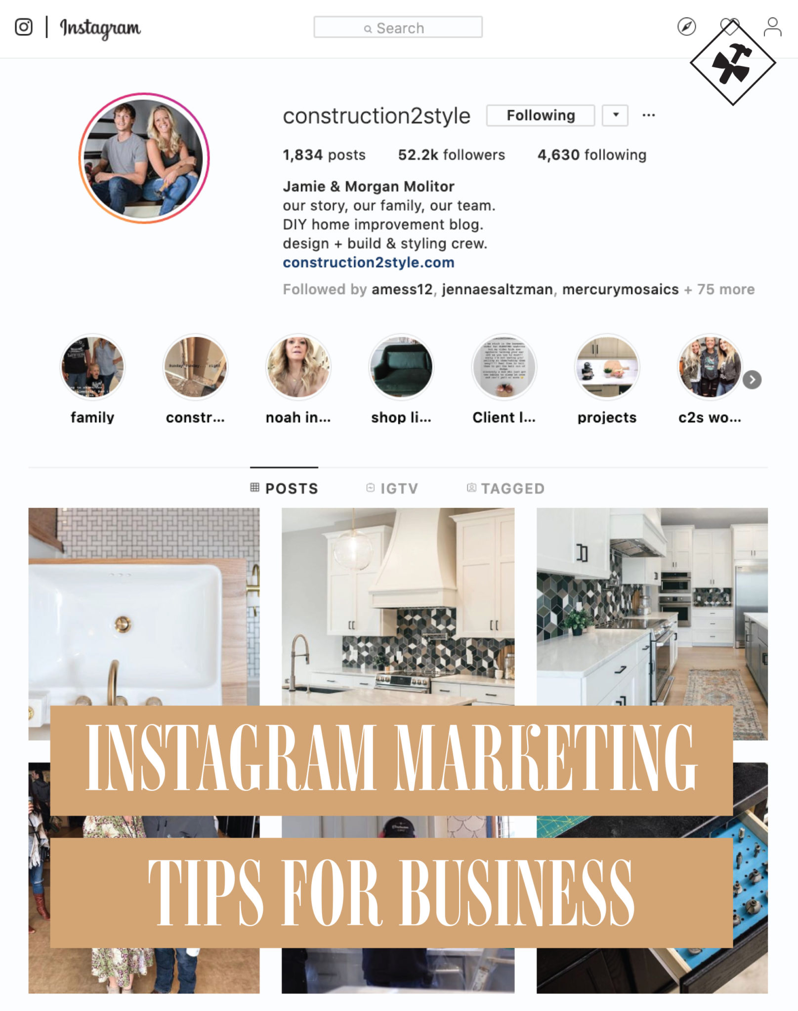 Instagram Marketing Tips For Business | Construction2style