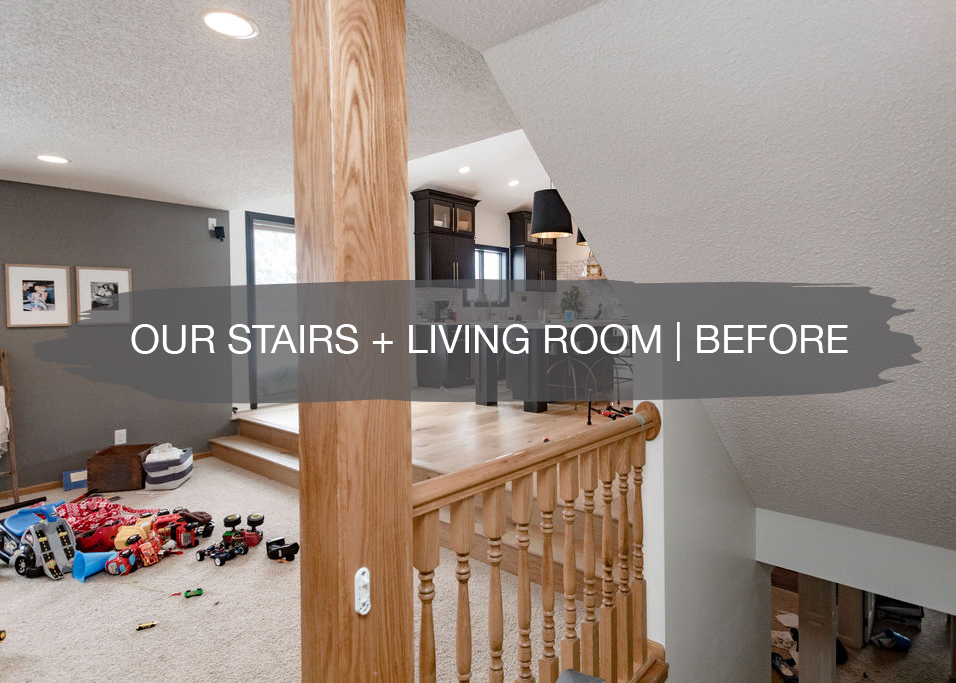 Our Stairs and Living Room Before | construction2style