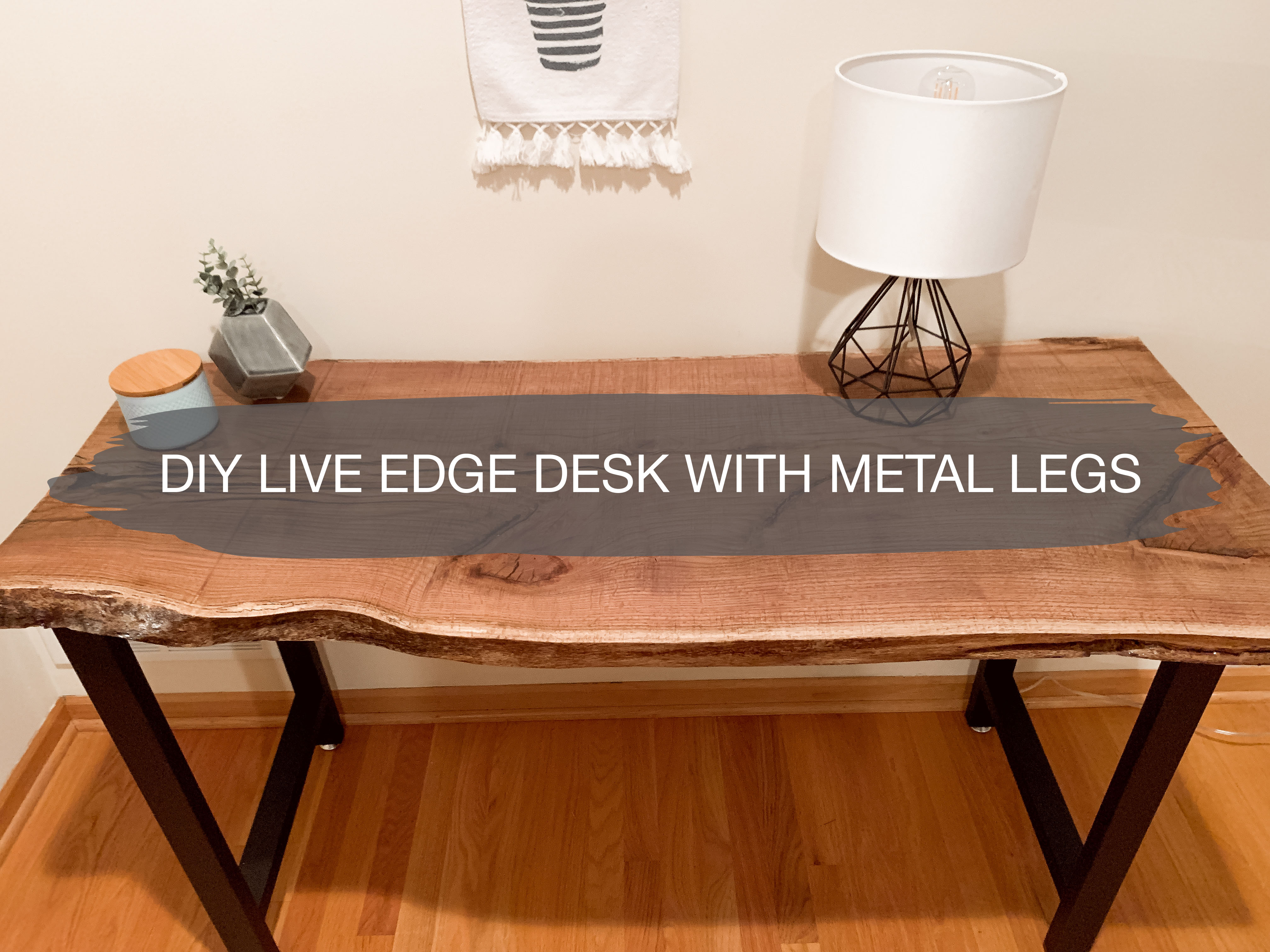DIY Live Edge Desk with Metal Legs 6
