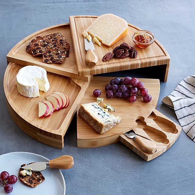 Compact Swivel Cheese Board with Knives | Holiday Gift Guide 2019 | construction2style