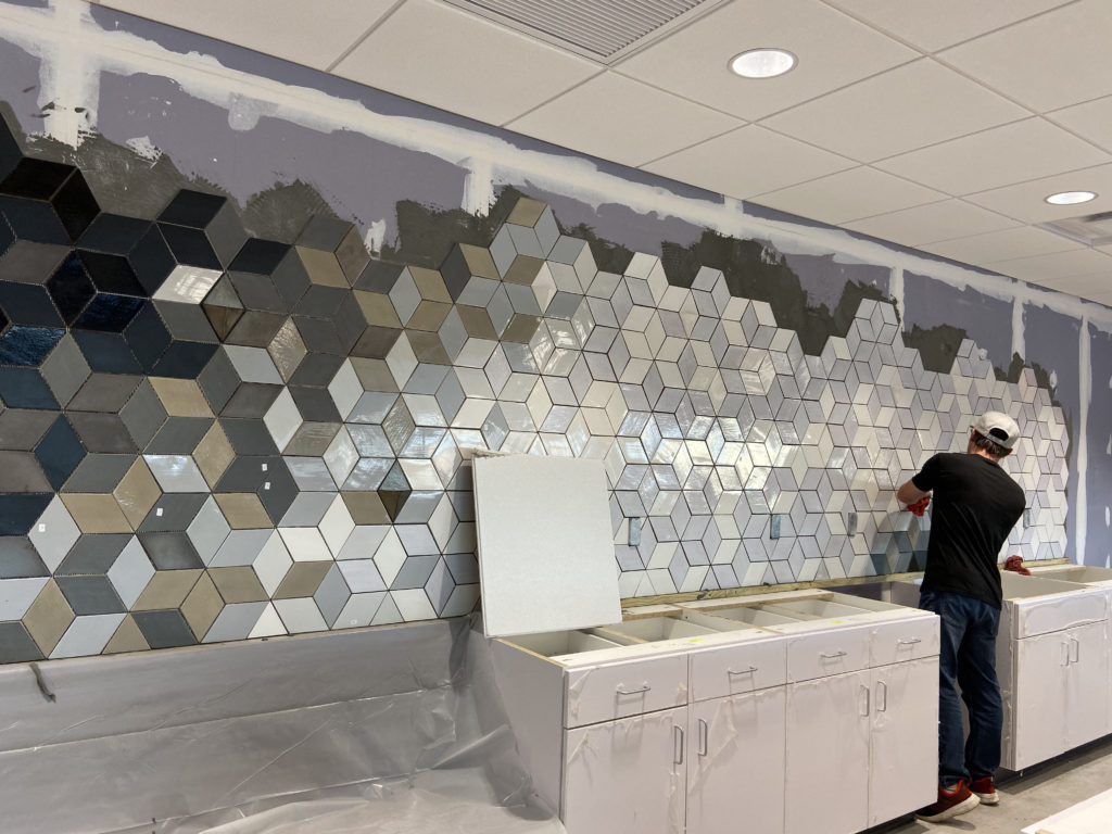 Root Insurance Commercial Tile Wall Design & Install 2