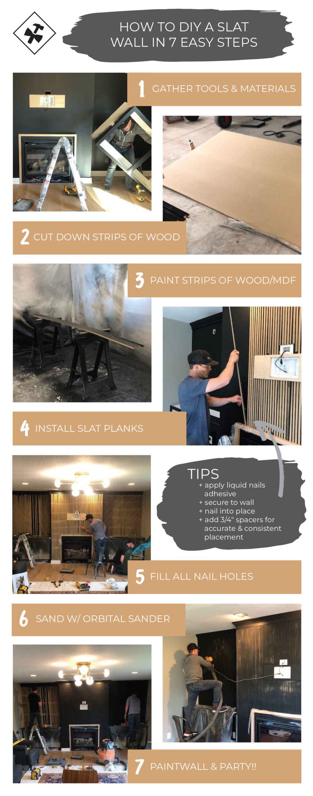 Vertical Wood Slat Wall | How to DIY