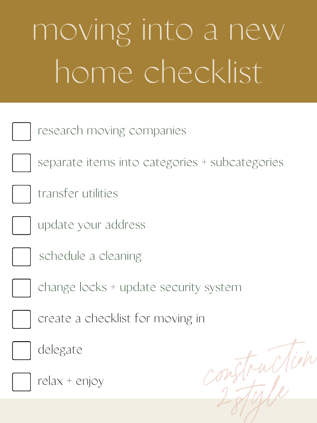Moving into a New Home Checklist 9