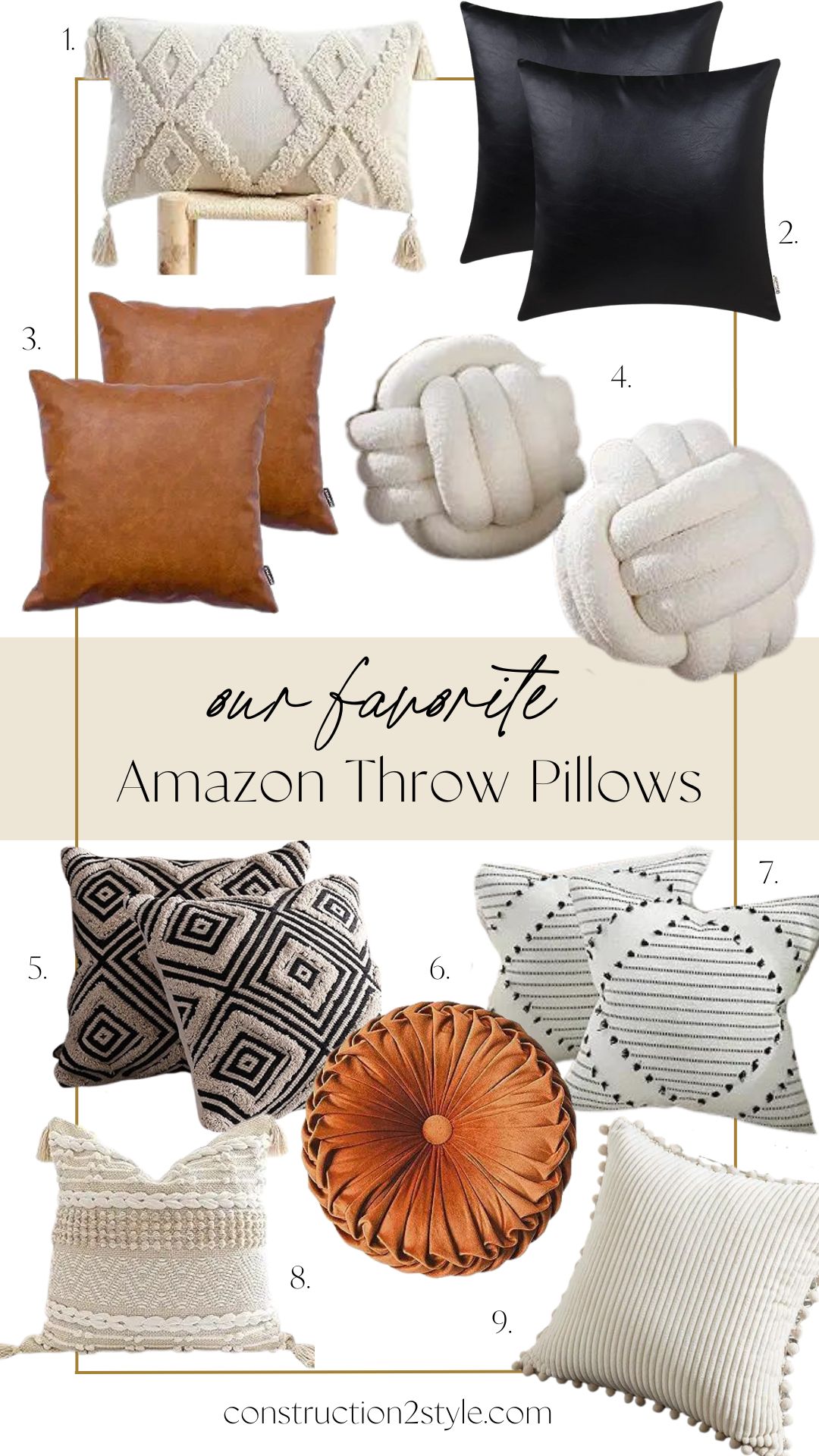 Our Favorite Amazon Throw Pillows | construction2style