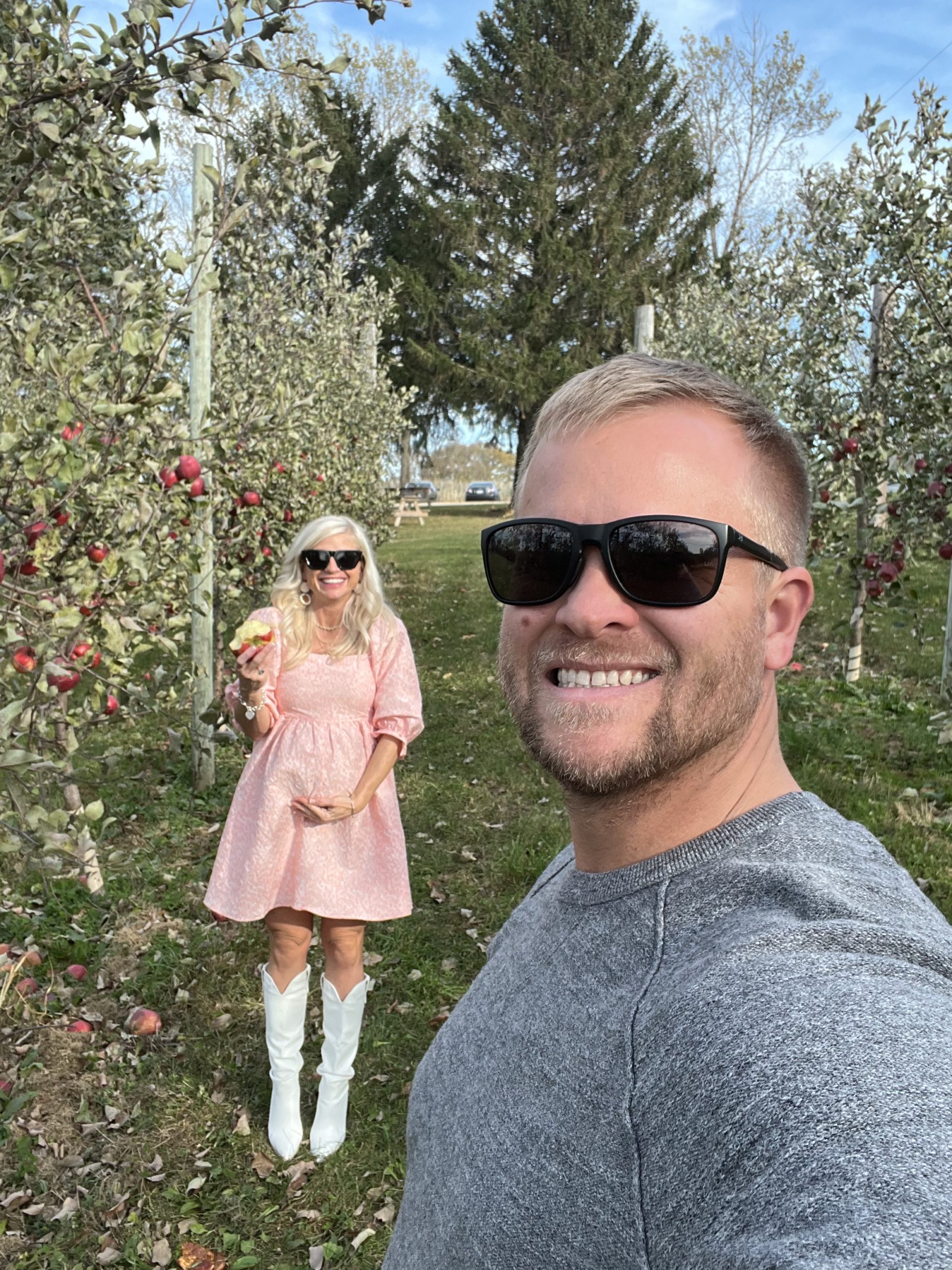 Noah (Adam) and Anya (Eve) at an apple orchard in Lacressent MN