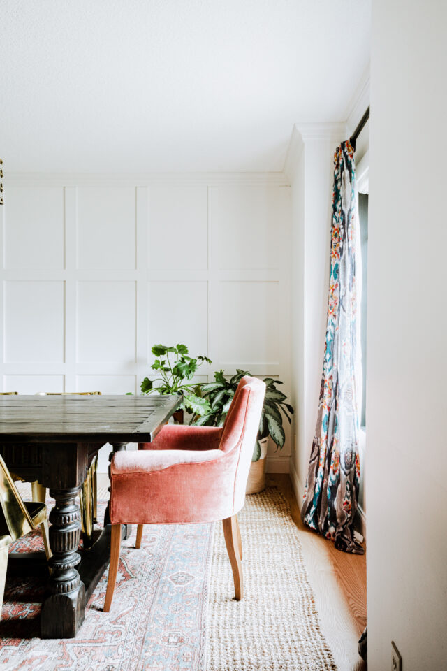 statement curtains in the dining room | c2s Minneapolis 