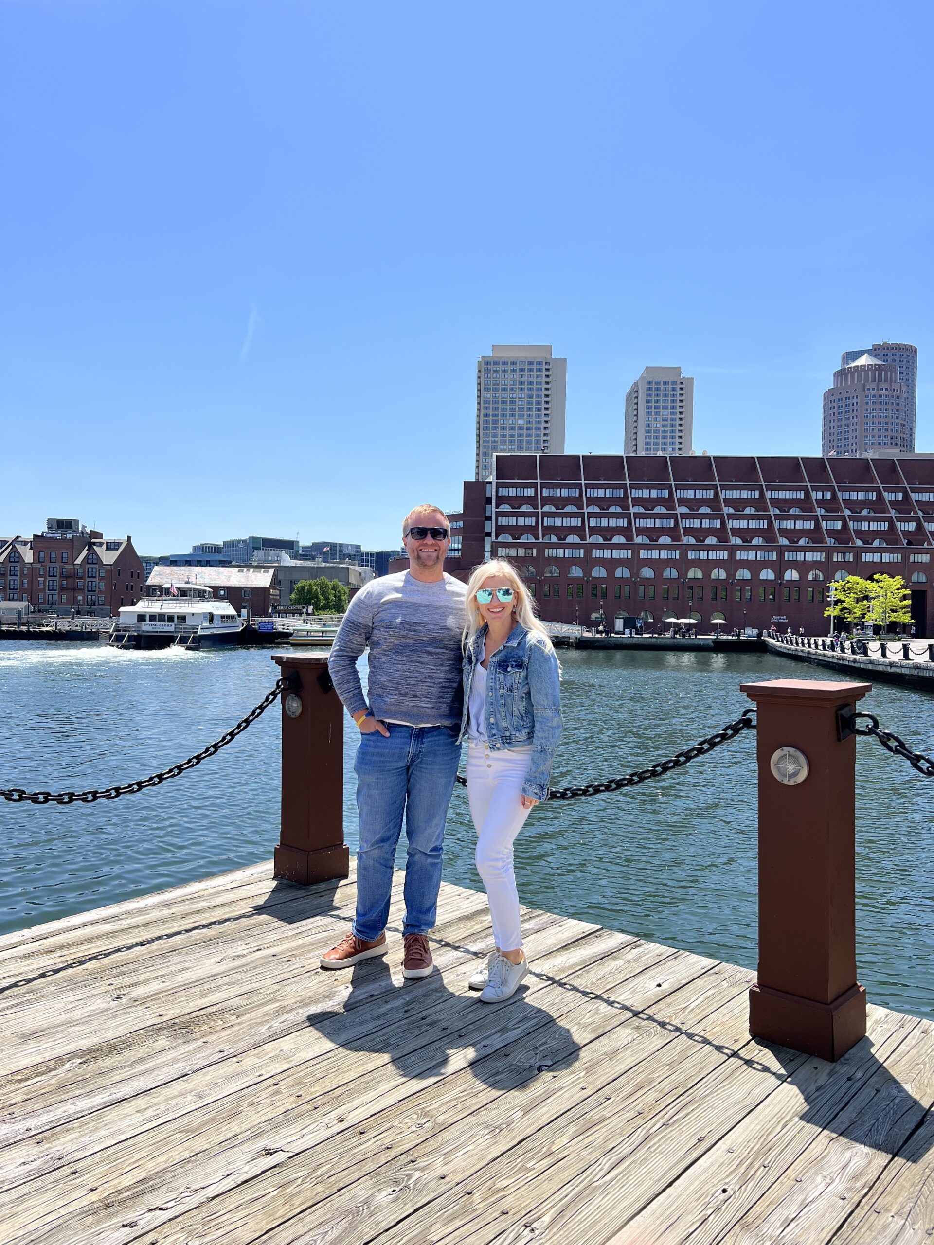 Boston harbor Noah and Anya