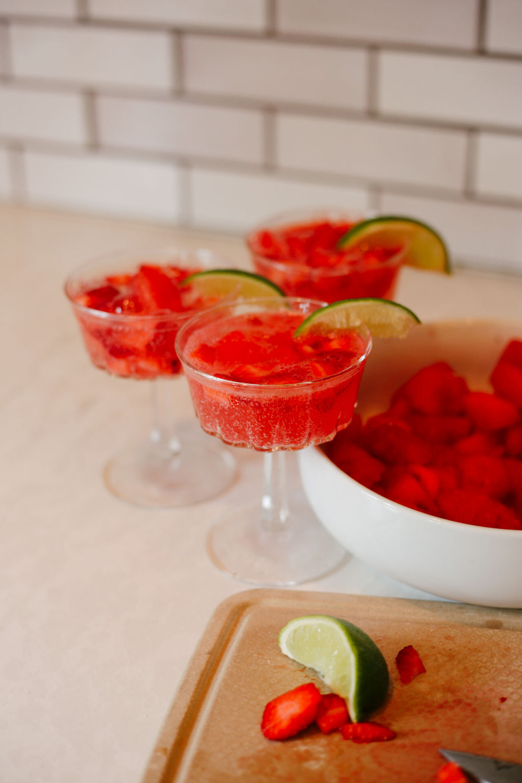 Strawberry Watermelon Lime Mocktail Easy Valentine's Day Recipes