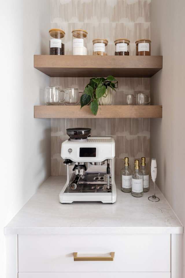 example of a dry bar design | coffee station 