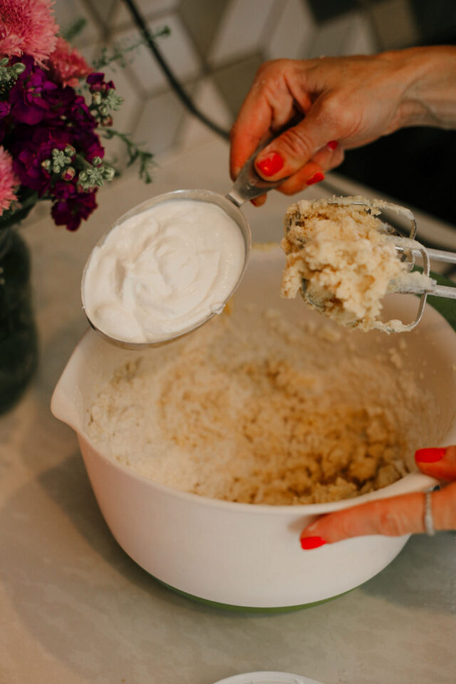 add sour cream to your cinnamon coffee cake batter 