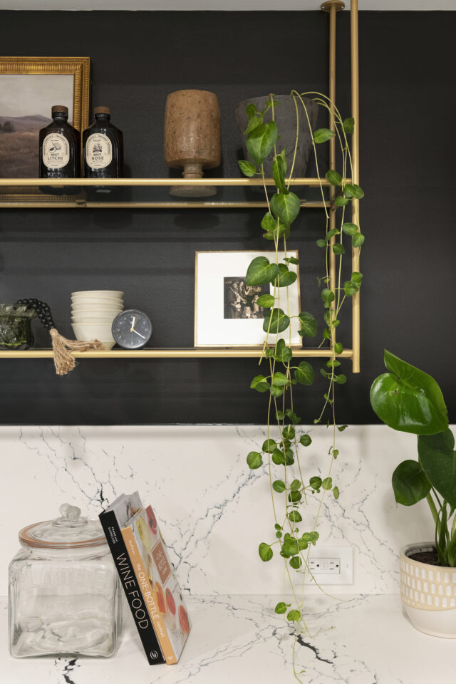 quartz backsplash dry bar