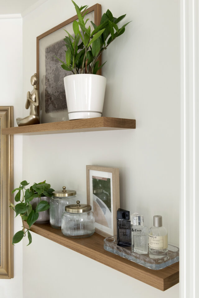 Construction2Style | beautiful shelfology shelves on the bathroom wall