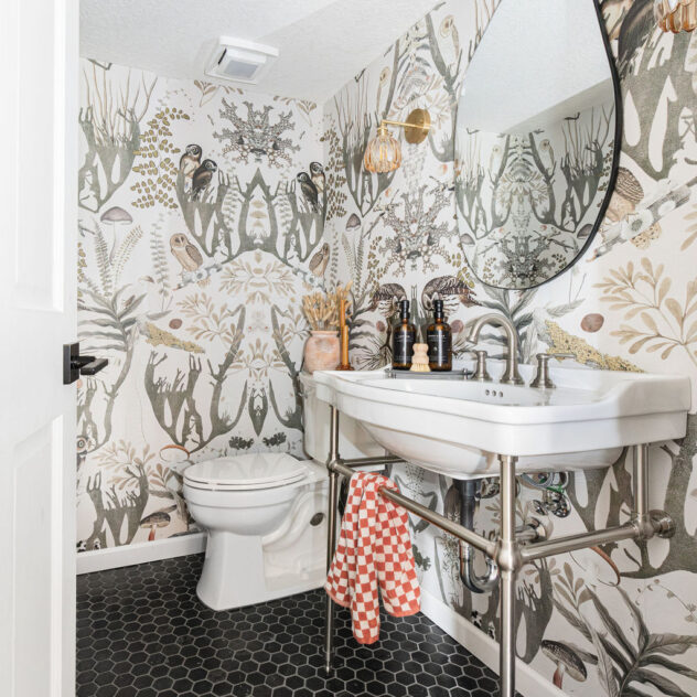 Our Lower Level Bathroom Remodel | Rebel Walls Wallpaper 26