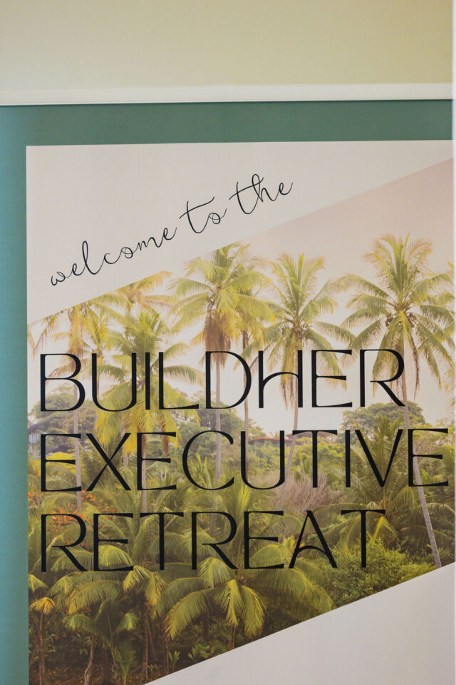 a welcome sign to buildher retreat in 2025 in costa rica 