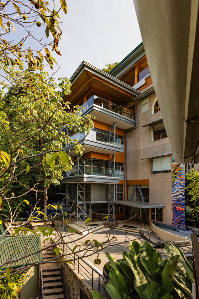 a photo of a large 5 story villa that where BuildHer Executive Leadership Women's Retreat for Contractors is being hosted in costa rica