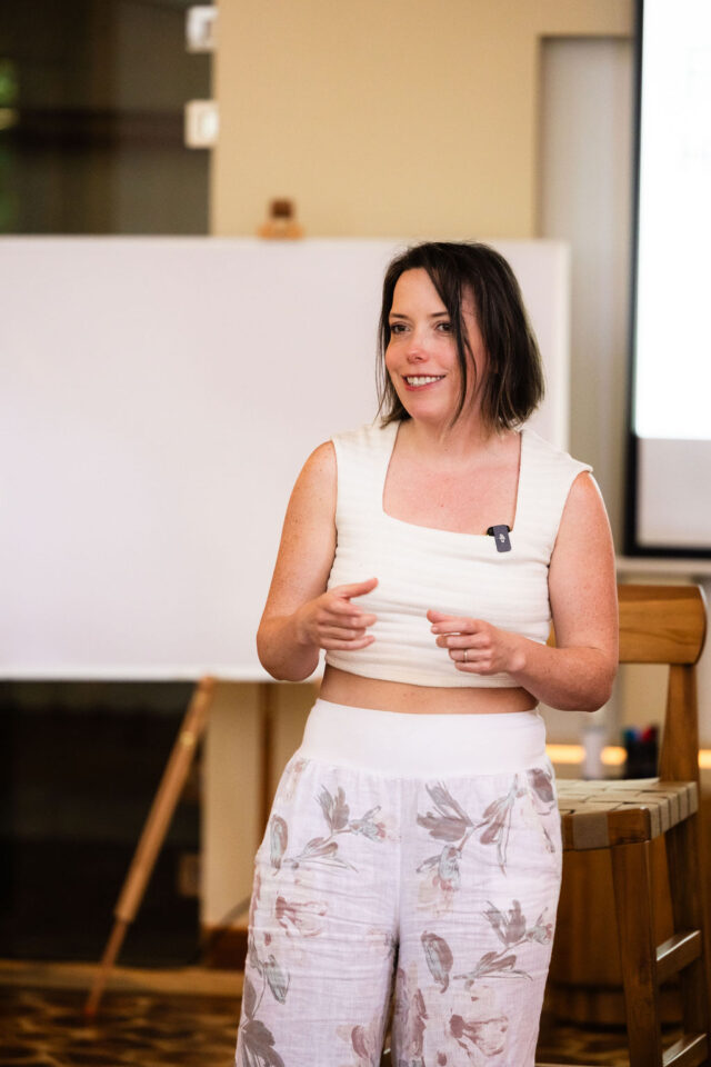 Allyson Case Anderson of integro builders from Chicago is presenting at buildher retreat in costa rica