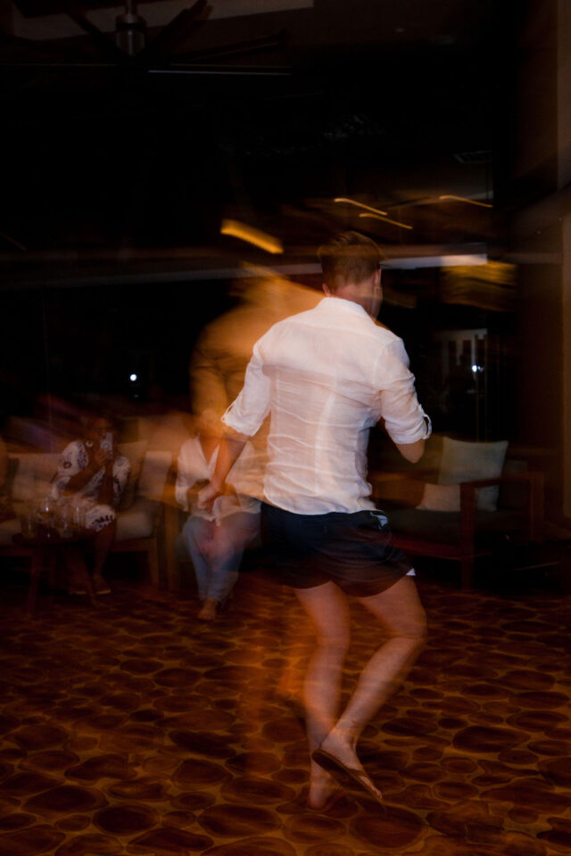 female contractors dancing after dinner at contractor conference for women, called buildher 2025 held every year in costa rica 
