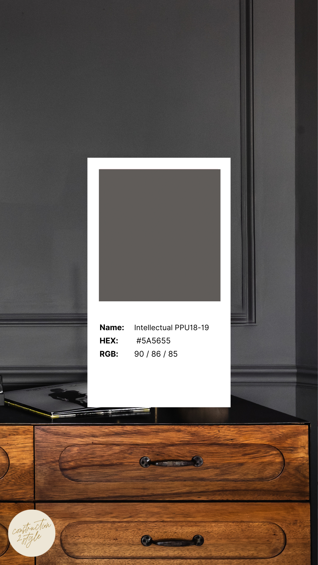 BEHR Intellectual is a stunning moody paint color that we love